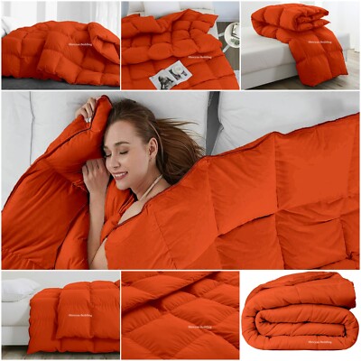 Trendy Ultra Soft Goose Down Alternative Comforter Twin Size Orange Solid-image