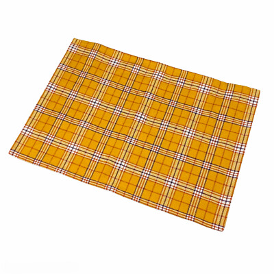 Pier 1 Imports Field Plaid Autumn Thanksgiving Yellow Cotton Single Placemat-image