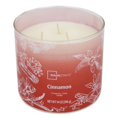 Mainstays 3-Wick Ombre Wrapped Cinnamon Scented Candle, 14 oz-image