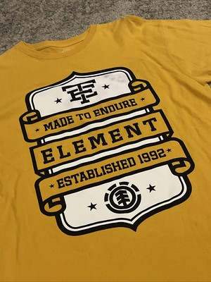 Vintage Y2K Element Skateboards Men's Large T-Shirt Wind Water Fire Earth Skate-image