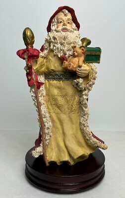 Musical Santa Claus Wooden Base Vintage JC Penney O Tannenbaum Tune Wind Up-image