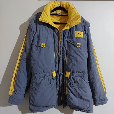 Vintage 90s PUMA Sports Hoodie Puffer Ski Snow Wind Weatherproof Jacket - Medium-image