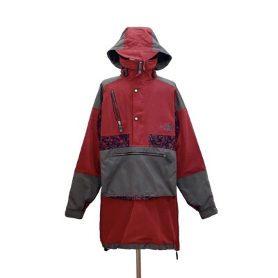 The North Face ULTRA RARE Vintage Red/Gray Rage Anorak Windbreaker Jacket M/L-image