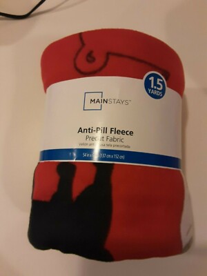 Oh My Pugness/Red Anti-Pill Fleece Precut Fabric 1.5 Yards-image