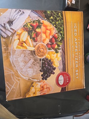 Design Imports Appetizers on ice multisection round try with lids 16
