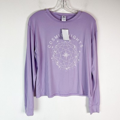 Cozy Rozy NWT Women's Long Sleeve Cosmic Nights Pullover Pajama Top Purple S-image