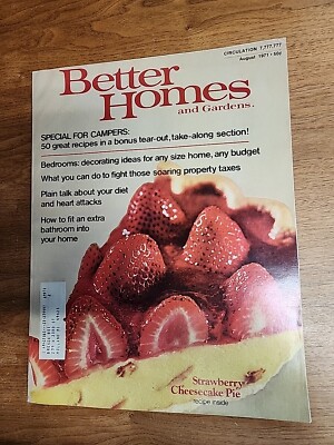 1971 AUGUST BETTER HOMES AND GARDENS MAGAZINE - CHEESECAKE PIE COVER - E 9705-image