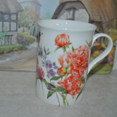 STECHCOL Coastline Imports Mug PEONY STRAWBERRY BIRD Gracie Bone China-image