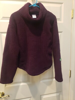New Serra Sherpa Pullover Women's Medium Burgundy Long Sleeve w/Cowl Neckline-image
