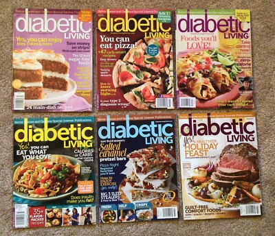 6 Diabetic Living Magazines - Fall 2009, 2010, 2011, 2014, 2015 & Winter 2015-image