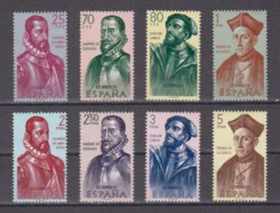 SPAIN ESPAÑA 1962 COMPLETE SET NUEVO MINT MNH Sc# 1131 - 1138 BUILDERS NEW WORLD-image