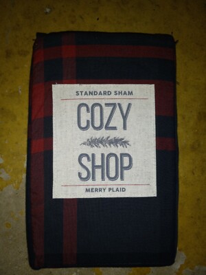 Cozy Shop Merry Plaid Standard Pillow Sham in Red/Black A51-image
