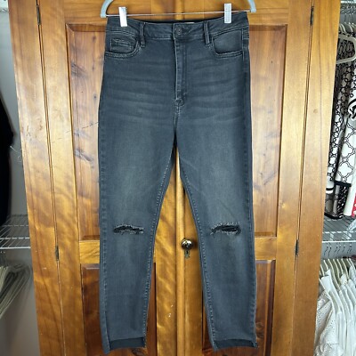 HIDDEN Los Angeles High Rise Distressed Boho Comfy Ankle & Cropped Jeans SZ 31-image