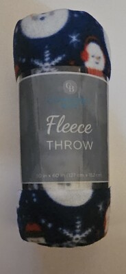 Comfort Bay Fleece Throw Blanket - New 50in X 60 in-image