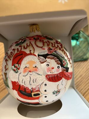 Pier One Imports European Glass Ornament From Romania NWT 3.5”-image
