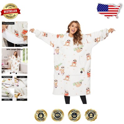 Cozy Sherpa Hoodie Blanket with Kangaroo Pocket - Perfect for Chilly Days-image