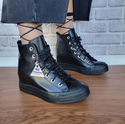 ✨Converse Chuck Taylor All Star Classic Wedge Leather 7.5 Women Shoes A12827C-image