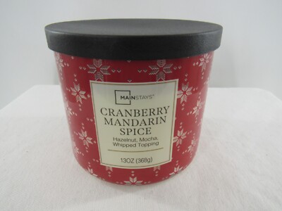 3-Wick Mainstays Cranberry Mandarin Spice Candle 13- Ounce: Brand New 