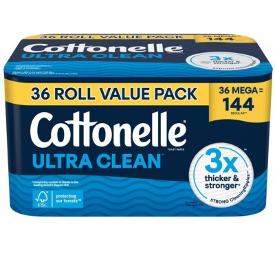 Cottonelle Ultra Clean Strong Toilet Paper - 36 Mega Rolls-image