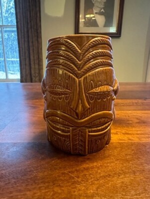Munktiki Imports Palm Tiki Brown Tiki Mug Design by Debba Debba Excellent-image