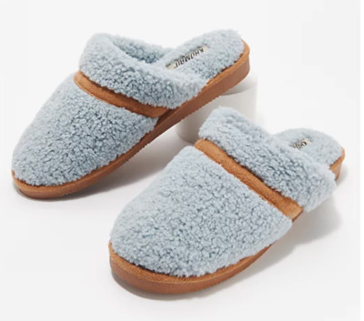 Khombu Cozy Fluffy Comfort Faux Fur Slippers Dede in Blue Size 10 M-image