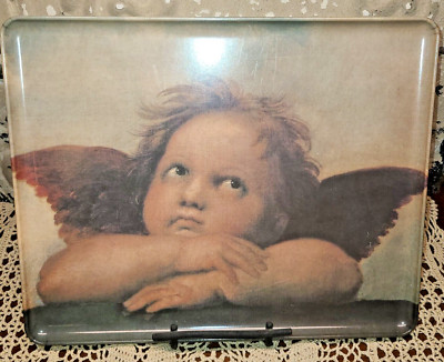 Vintage Decorative Melamine Cherub Serving Tray by Design Imports Made in Italy-image