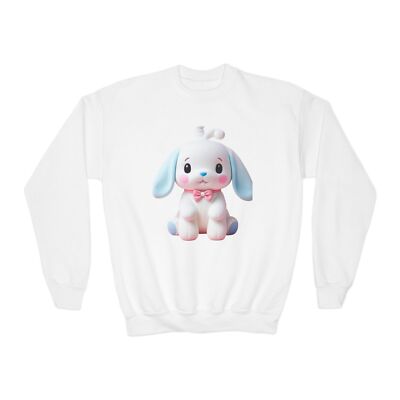 Cute Puppy Youth Crewneck Sweatshirt, Kids Pullover, Ideal Gift, Cozy Comfort,-image