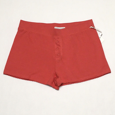 P.J. Salvage Women's Size S Retro Red Faux Fly Snap Stretch Waist Pajama Shorts-image
