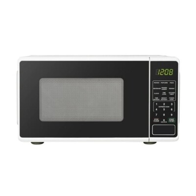 Mainstays 0.7 Cu ft Countertop Microwave Oven, 700 Watts, White-image