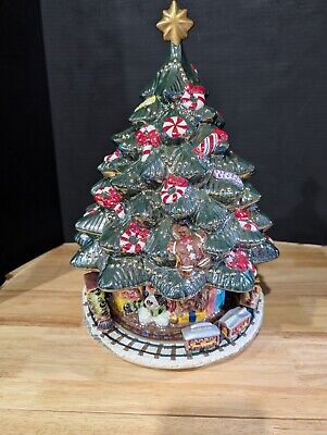 Christopher Radko Holiday Celebrations Christmas Tree Train Musical Centerpiece-image