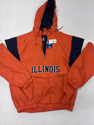 VTG Illini Majestic WITH TAGS Mens Medium Pullover Coat Jacket Wind Breaker-image
