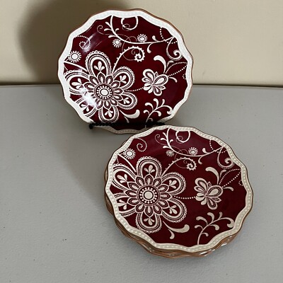 Set of 4 Pier 1 MARIBETH Scalloped Salad Dessert Plates 8.75
