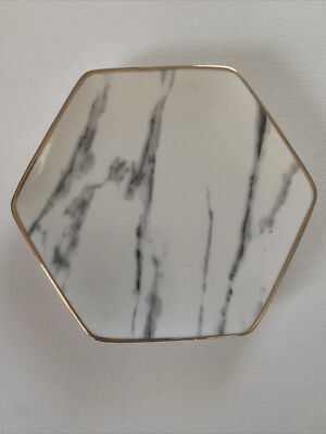 Pier 1 Imports Glazed ceramic Ring Dish with marbled design NWOB-image