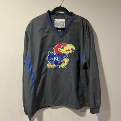 Vintage KU Kansas Jayhawks Pullover Wind Jacket Campus Specialities Mens Large-image