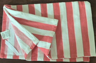 DII DESIGN IMPORTS cotton white/pink stripe Flour Sack Towel hand 17.5