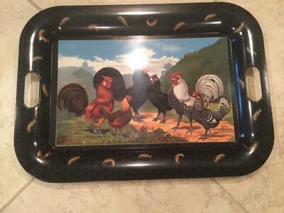 Vintage Large Rooster Serving Tray by Design Imports of Italy 23