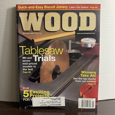 Better Homes & Gardens Wood Magazine November 2000 7 Mid-Priced Tablesaw Trials-image