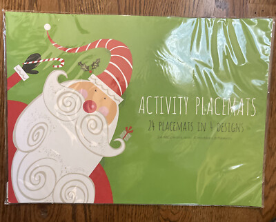Pier One Christmas Activity Kids Placemats 4 Designs 24 Count New-image