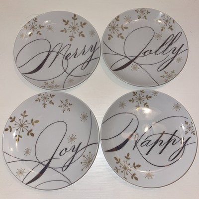 Pier 1 Imports Holiday Wishes Appetizer Plates- NIB-image