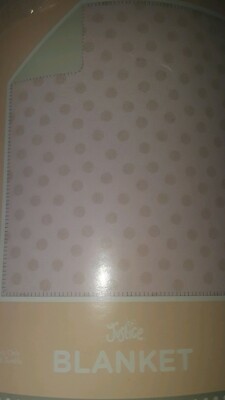 Justice Cozy blanket brand new 50x60 pinky peach polka dot -image