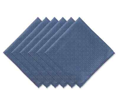 Design Imports Set of 6 French Blue Tonal Lattice Outdoor Napkins new HSN-image