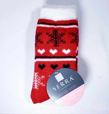 Ladies Red Cabin Socks Serra Lounge Wear 1 Pair Size 4-10 NEW-image