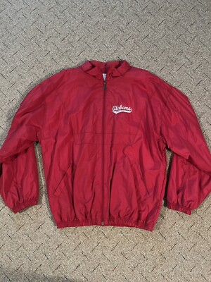Vintage Alabama Crimson Tide Russell Athletic Wind Breaker Jacket Size Large-image