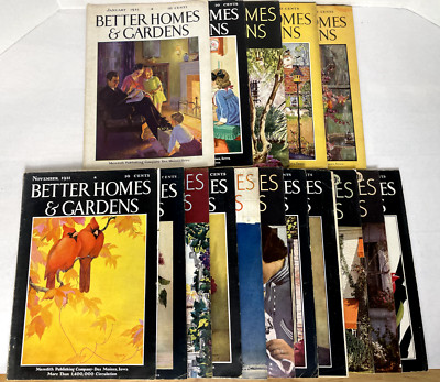 Vintage 1930s Better Homes and Gardens Magazines Lot of 16-image