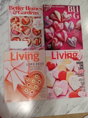 Valentines 4 Magazine Lot -Better Homes & Gardens (BH&G) - Martha Stewart Living-image