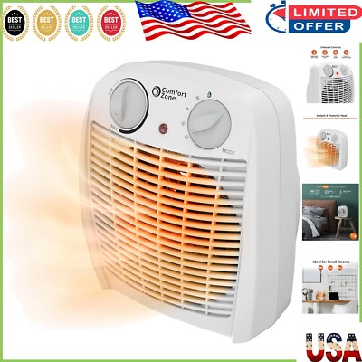 3-Speed Adjustable Space Heater with Tip-Over Protection for Cozy Comfort-image