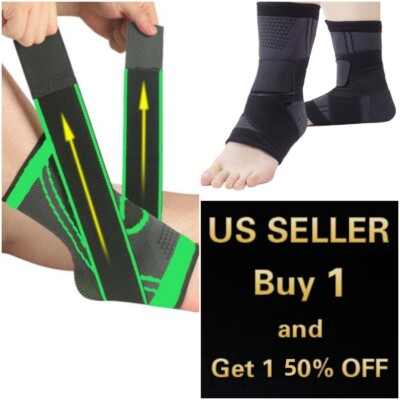 Ankle Brace Support Compression Sleeve Foot Tendon Plantar Fasciitis Pain Relief-image