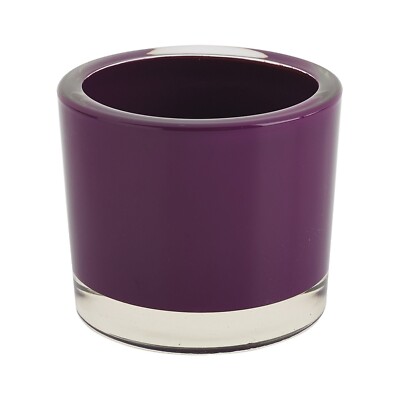 Design Imports Heavy Duty Tea Light Glass Candle Holder - 2.5 Inch - Plum Purple-image