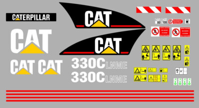 Caterpillar 330 C L N ME adhesive decals kit Complete, no black rear-image