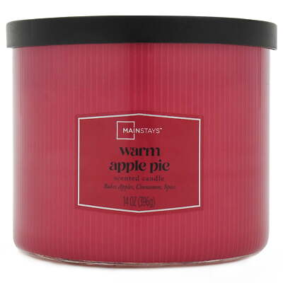 Mainstays Textured Wrapped Candle Warm Apple Pie, 14 Ounce-image